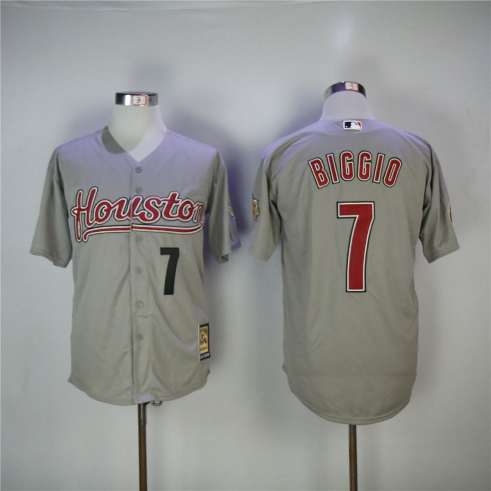 Men Houston Astros 7 Biggio Grey Throwback 2006 MLB Jerseys